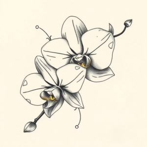 Abstract Orchid Tattoo