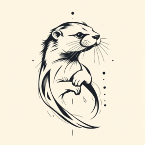 Abstract Otter Tattoo