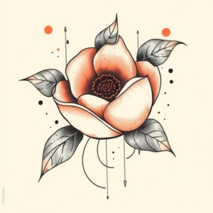 Abstract Peach Tattoo