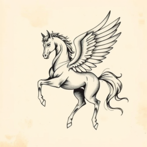 Abstract Pegasus Tattoo