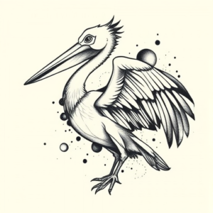 Abstract Pelican Tattoo