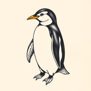 Abstract Penguin Tattoo
