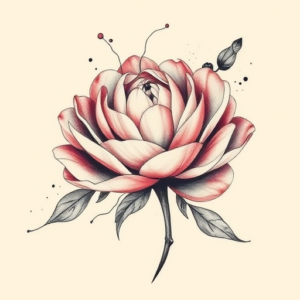 Abstract Peony Tattoo