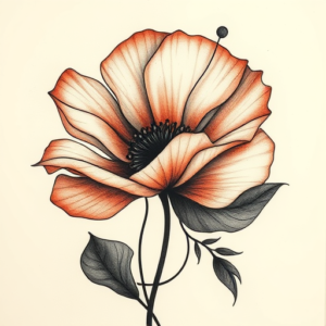 Abstract Poppy Tattoo