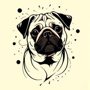 Abstract Pug Tattoo
