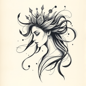 Abstract Queen Tattoo