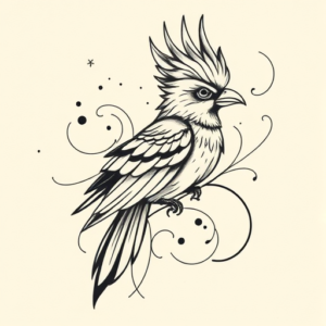 Abstract Quetzal Tattoo