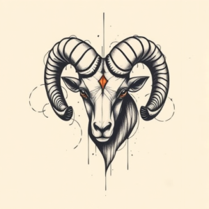 Abstract Ram Tattoo