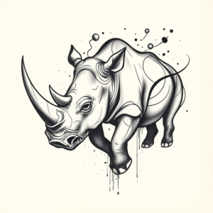 Abstract Rhino Tattoo
