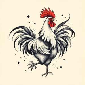 Abstract Rooster Tattoo