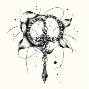 Abstract Rosary Tattoo