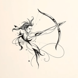 Abstract Sagittarius Tattoo
