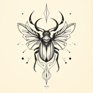 Abstract Scarab Tattoo