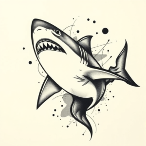 Abstract Shark Tattoo