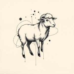 Abstract Sheep Tattoo