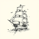 Abstract Ship Tattoo