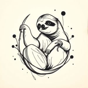 Abstract Sloth Tattoo