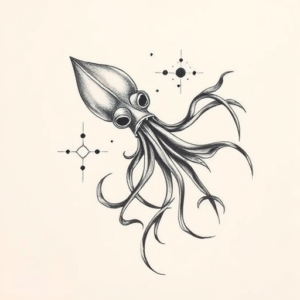 Abstract Squid Tattoo