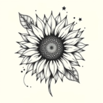Abstract Sunflower Tattoo
