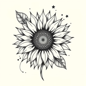 Abstract Sunflower Tattoo
