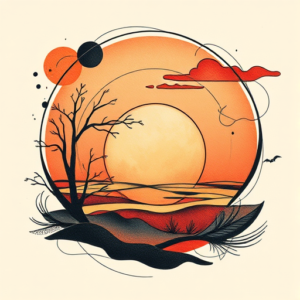 Abstract Sunset Tattoo