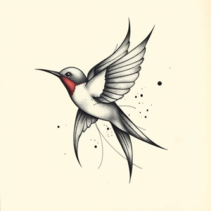 Abstract Swallow Tattoo