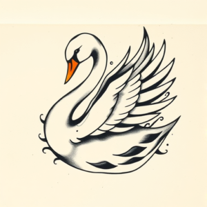 Abstract Swan Tattoo