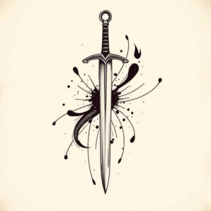 Abstract Sword Tattoo