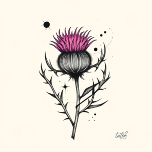 Abstract Thistle Tattoo