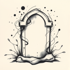 Abstract Tombstone Tattoo