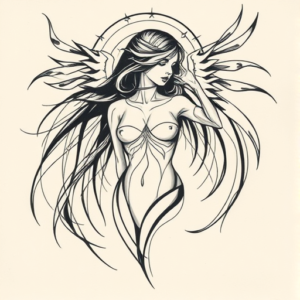 Abstract Valkyrie Tattoo