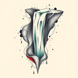 Abstract Waterfall Tattoo