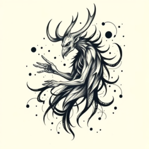 Abstract Wendigo Tattoo