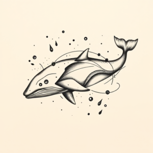 Abstract Whale Tattoo