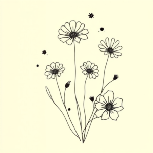 Abstract Wildflower Tattoo