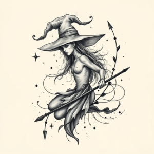 Abstract Witch Tattoo