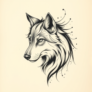 Abstract Wolf Tattoo