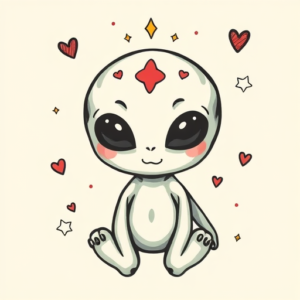 Adorable Alien Tattoo