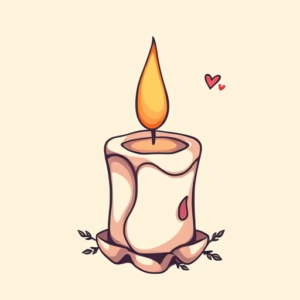 Adorable Candle Tattoo