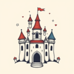 Adorable Castle Tattoo
