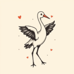 Adorable Crane Tattoo