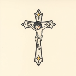 Adorable Crucifix Tattoo