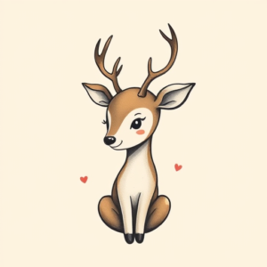 Adorable Deer Tattoo