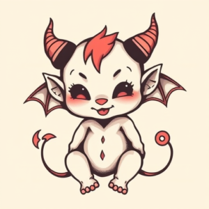 Adorable Demon Tattoo