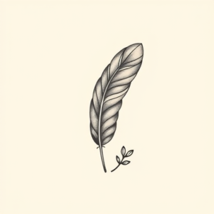 Adorable Feather Tattoo