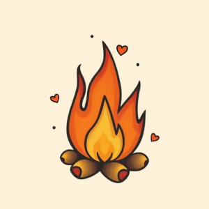 Adorable Fire Tattoo