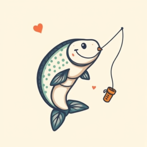 Adorable Fishing Tattoo