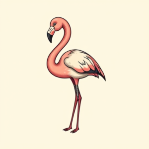 Adorable Flamingo Tattoo
