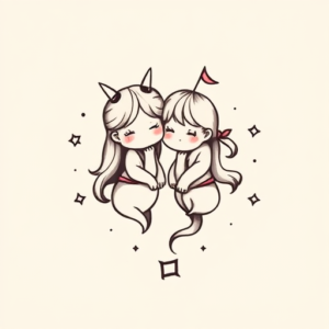 Adorable Gemini Tattoo