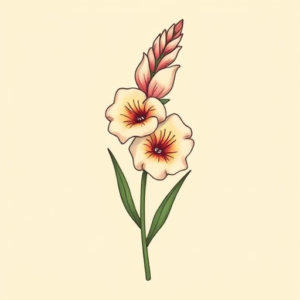 Adorable Gladiolus Tattoo